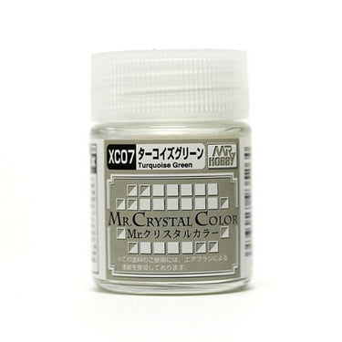 Mr Hobby (Gunze) XC07 Acrylic Mr Crystal Colour Turquoise Green Lacquer Paint 10ml